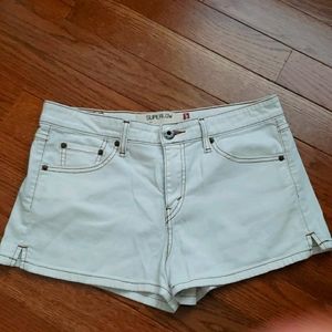 2 for 30 levi's Superlow White Denim Shorts